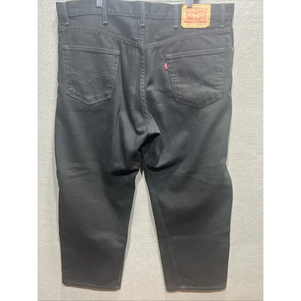Vintage Levi’s 550 Jeans Loose Fit Straight Leg Denim Black Mens 42X32 READ